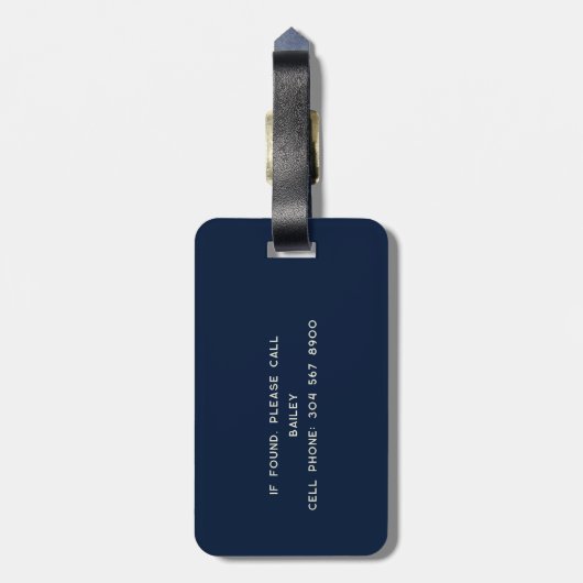 Gepersonaliseerde cello script monogram muzikant bagagelabel (Achterkant verticaal)