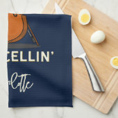 Gepersonaliseerde cello script monogram muzikant theedoek (Quarter Fold)