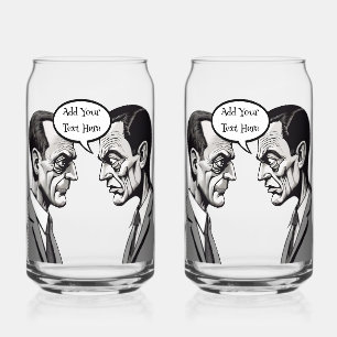 Gepersonaliseerde chagrijnige Mannen bedrukt 16oz  Blikvorm Glas