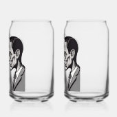 Gepersonaliseerde chagrijnige Mannen bedrukt 16oz Blikvorm Glas (Links)