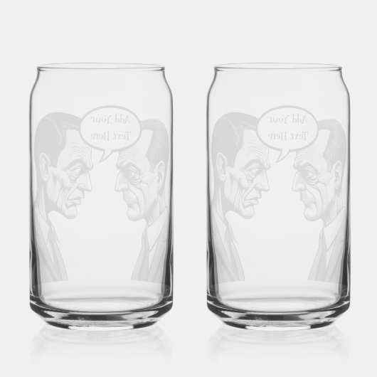 Gepersonaliseerde chagrijnige Mannen bedrukt 16oz Blikvorm Glas (Achterkant)