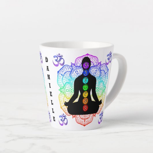 Gepersonaliseerde Chakra Ohm Yogi Zen Mok (Rechterhoek)
