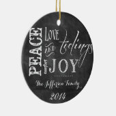 Gepersonaliseerde Chalkboard Woorden Familie Ornam Keramisch Ornament (Rechts)