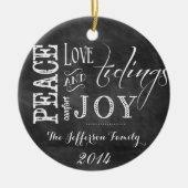Gepersonaliseerde Chalkboard Woorden Familie Ornam Keramisch Ornament (Voorkant)