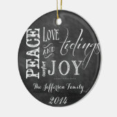 Gepersonaliseerde Chalkboard Woorden Familie Ornam Keramisch Ornament (Links)