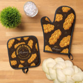 Gepersonaliseerde Challah Baker Oven Mitt & Pothou Ovenwant & Pannenlap Set