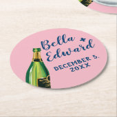 gepersonaliseerde champagne bruiloft onderzetter D (Gebogen)