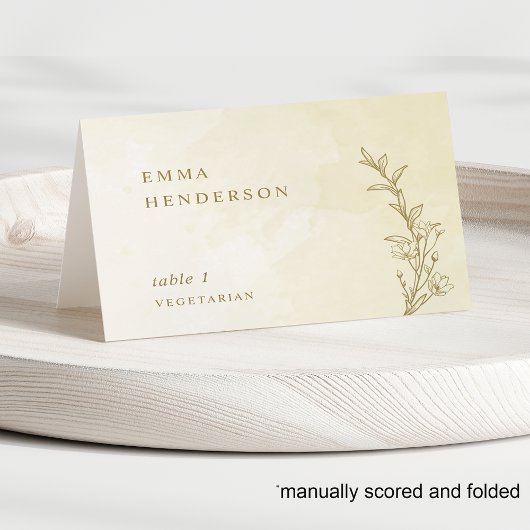 Gepersonaliseerde Champagne Cream Wedding Place ka Kaart