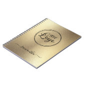 Gepersonaliseerde Champagne Gold Foil Look Logo Notitieboek (Linkerzijde)