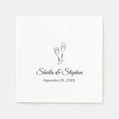 Gepersonaliseerde Champagne Toast Trouwpapier Servet (Voorkant)