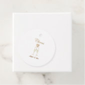 Gepersonaliseerde champagneglazen en harten bedankjes labels (In situ)