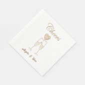 Gepersonaliseerde champagneglazen en harten servet (Hoek)