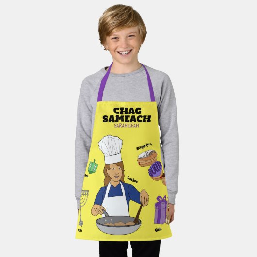 Gepersonaliseerde Chanoeka Kinder Schort (Gedragen)