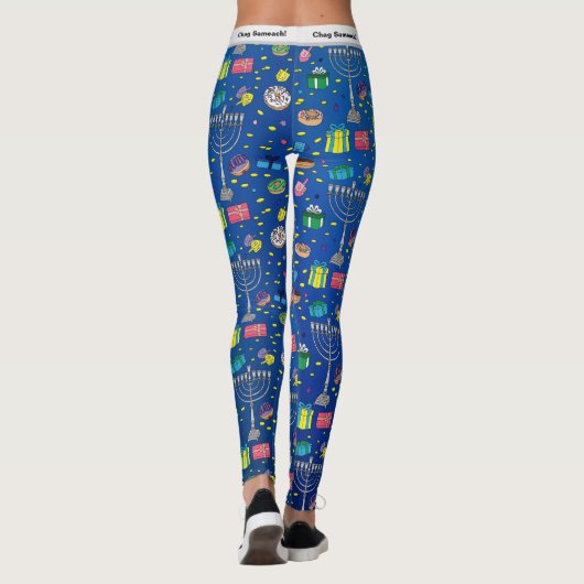 Gepersonaliseerde Chanoeka Pattern Leggings (Achterkant)