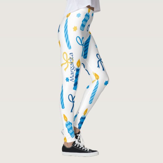 Gepersonaliseerde Chanoeka Pattern Schattigee Work Leggings (Rechts)