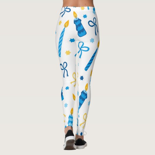 Gepersonaliseerde Chanoeka Pattern Schattigee Work Leggings (Achterkant)