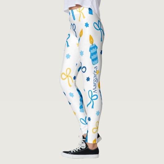 Gepersonaliseerde Chanoeka Pattern Schattigee Work Leggings (Links)