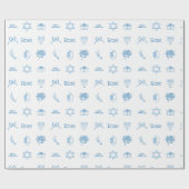 Gepersonaliseerde Chanoeka Preppy Sweet Cadeaupapier (Vlak)