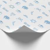 Gepersonaliseerde Chanoeka Preppy Sweet Cadeaupapier (Hoek)