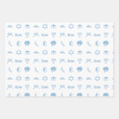 Gepersonaliseerde Chanoeka Preppy Sweet Inpakpapier Vel (Voorkant 3)