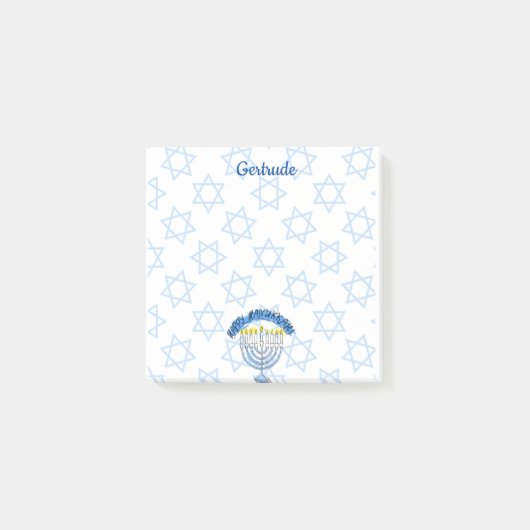 Gepersonaliseerde Chanoeka ster van David Menorah Post-it® Notes (Voorkant)
