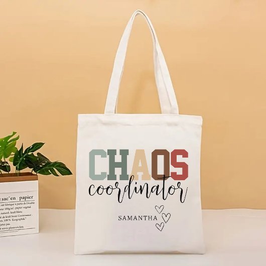 Gepersonaliseerde Chaos Coördinator Boodschappenta Tote Bag