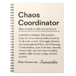 Gepersonaliseerde Chaos Coördinator Definitie Notitieboek