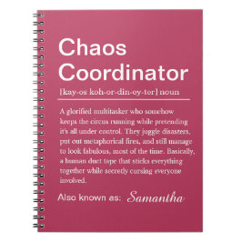 Gepersonaliseerde Chaos Coördinator Definitie Notitieboek