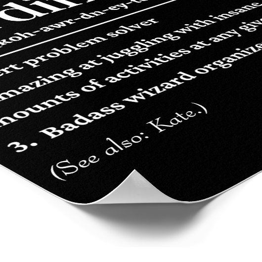 Gepersonaliseerde Chaos Coördinator definitie Poster (Hoek)