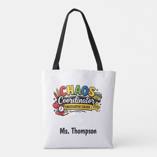 Gepersonaliseerde Chaos Coördinator Leraar Tote Bag (Achterkant)