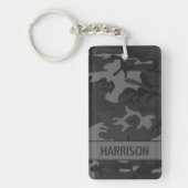 Gepersonaliseerde Charcoal Gray Camo Sleutelhanger (Voorkant)