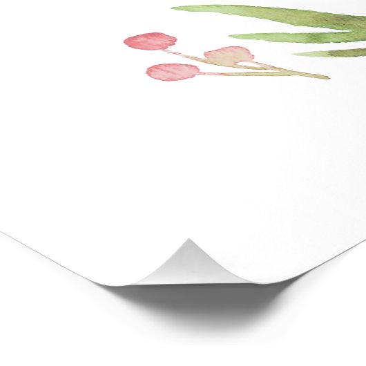 Gepersonaliseerde "Charlotte" Waterverf Skunk & Fl Perfect Poster (Hoek)