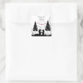 Gepersonaliseerde charmante berg Beren bruiloft Vierkante Sticker (Tas)