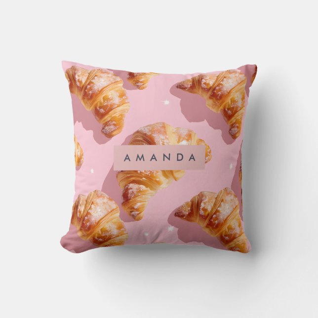 Gepersonaliseerde charmante croissantdelight kussen (Voorkant)