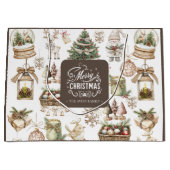 Gepersonaliseerde Charmante Winter Scene Groot Cadeauzakje (Voorkant)