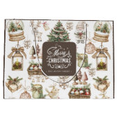 Gepersonaliseerde Charmante Winter Scene Groot Cadeauzakje (Achterkant)