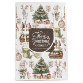 Gepersonaliseerde Charmante Winter Scene Medium Cadeauzakje (Voorkant)