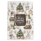 Gepersonaliseerde Charmante Winter Scene Medium Cadeauzakje (Achterkant)