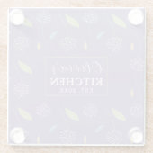 Gepersonaliseerde Charming Floral Wallpaper Glazen Onderzetter (Achterkant)