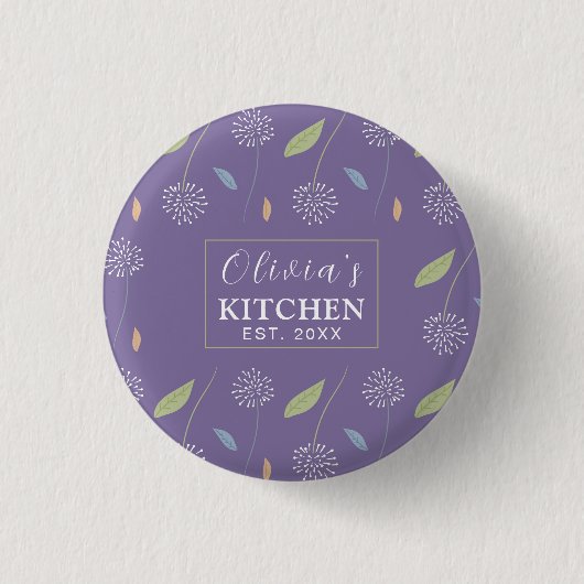 Gepersonaliseerde Charming Floral Wallpaper Ronde Button 3,2 Cm (Voorkant)