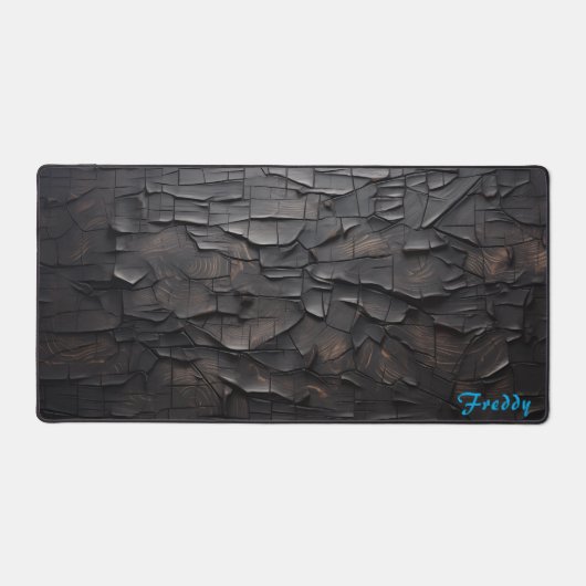 Gepersonaliseerde Charred Wood Afbeelding Desk Mat (Voorkant)