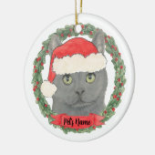 Gepersonaliseerde Chartreux Chartreuse Cat Keramisch Ornament (Links)