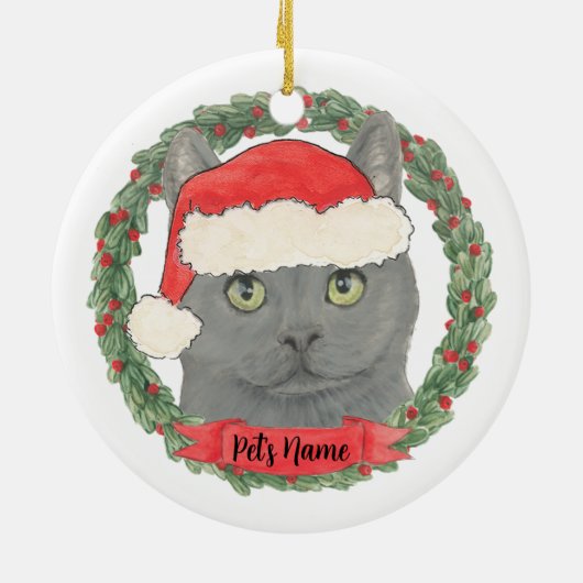 Gepersonaliseerde Chartreux Chartreuse Cat Keramisch Ornament (Achterkant)