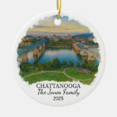 Gepersonaliseerde Chattanooga Ornament, Tennessee Keramisch Ornament (Voorkant)