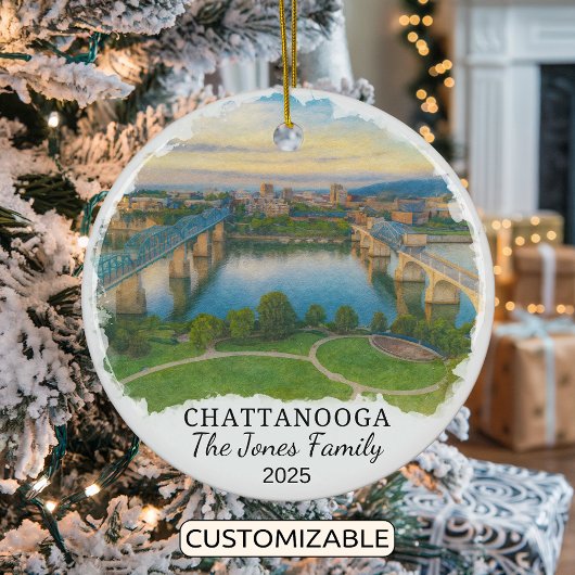 Gepersonaliseerde Chattanooga Ornament, Tennessee Keramisch Ornament