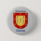 Gepersonaliseerde Chaves historische schild Ronde Button 5,7 Cm (Voorkant)