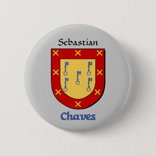 Gepersonaliseerde Chaves historische schild Ronde Button 5,7 Cm (Voorkant)