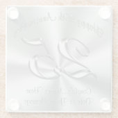 Gepersonaliseerde Cheap 25th Wedding Anigelet Gift Glazen Onderzetter (Achterkant)