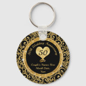 Gepersonaliseerde Cheap 50th Jubileum Favors Sleutelhanger (Voorkant)