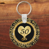 Gepersonaliseerde Cheap 50th Jubileum Favors Sleutelhanger (Achterkant)